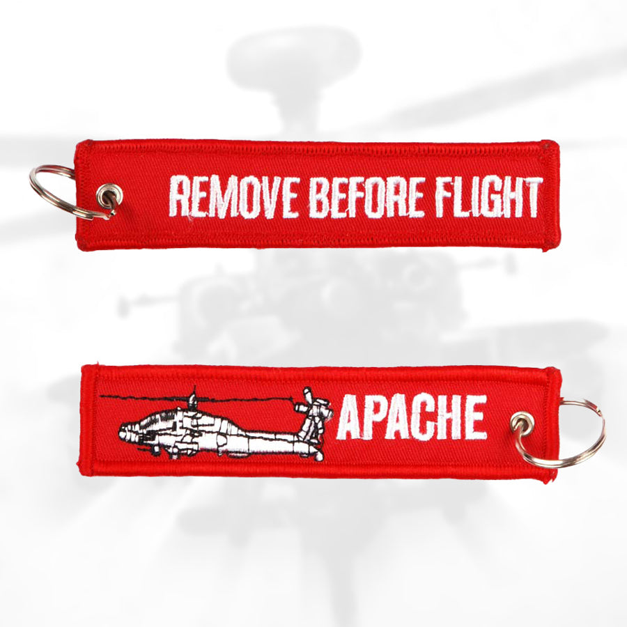 AH-64 Apache Helicopter Remove Before Flight Keychain