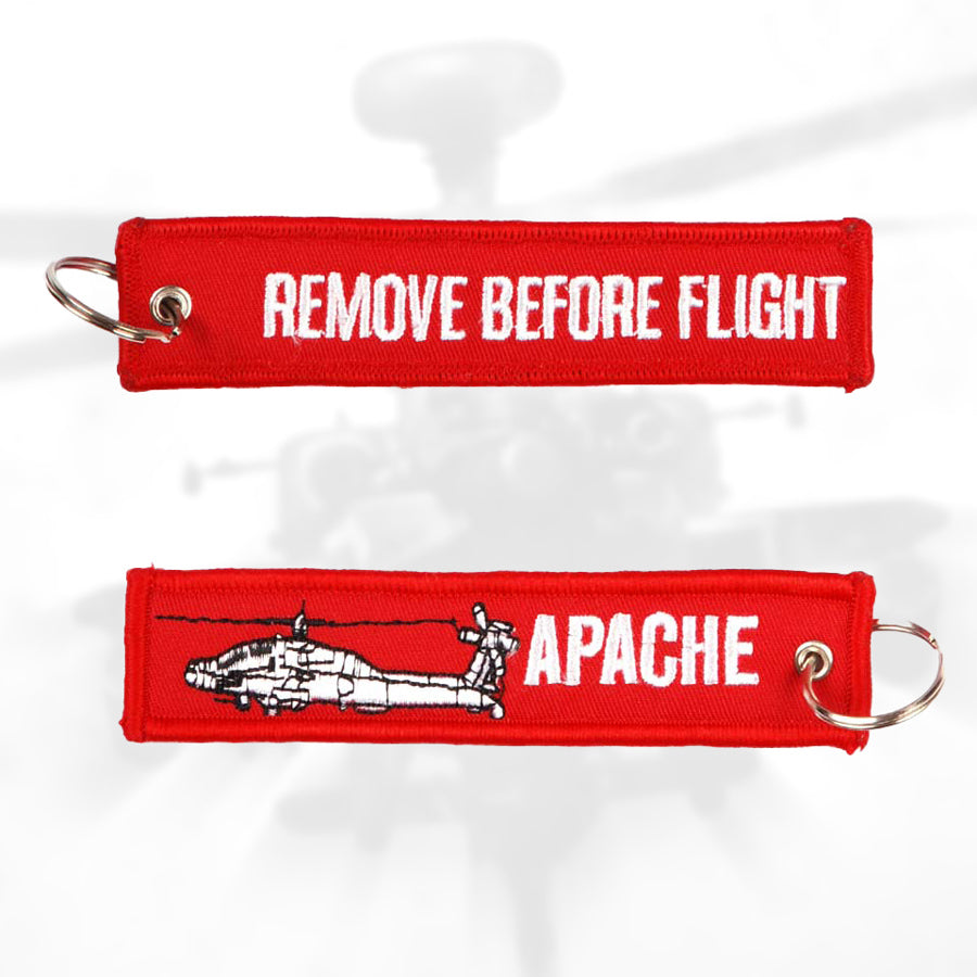 Alpha Check Designs AH-64 Apache Helicopter Remove Before Flight Keychain – Alpha Check Designs