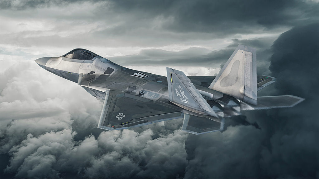 Premium Photo | Captivating wallpaper showcasing a stunningly detailed  alien f22 raptor in flight against a beautiful full color spectrum  background