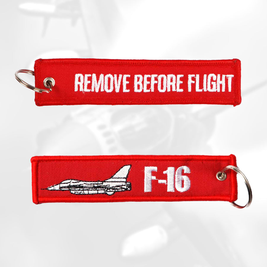 F-16 Fighting Falcon Remove Before Flight Keychain – Alpha Check