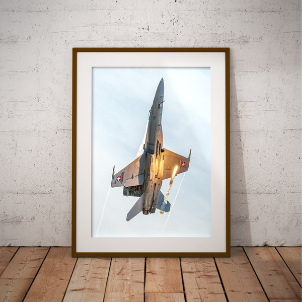 F/A-18 Hornet Popping Flares Poster