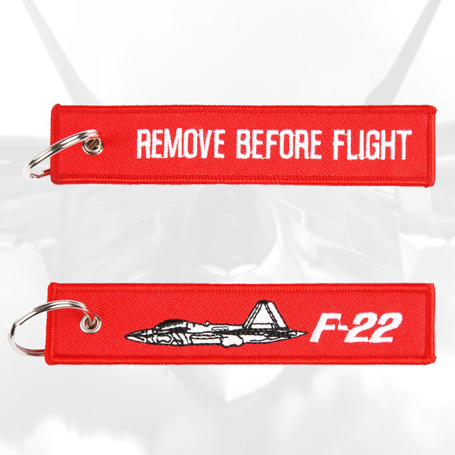 F-22 Raptor Fighter Jet | Remove Before Flight Keychain