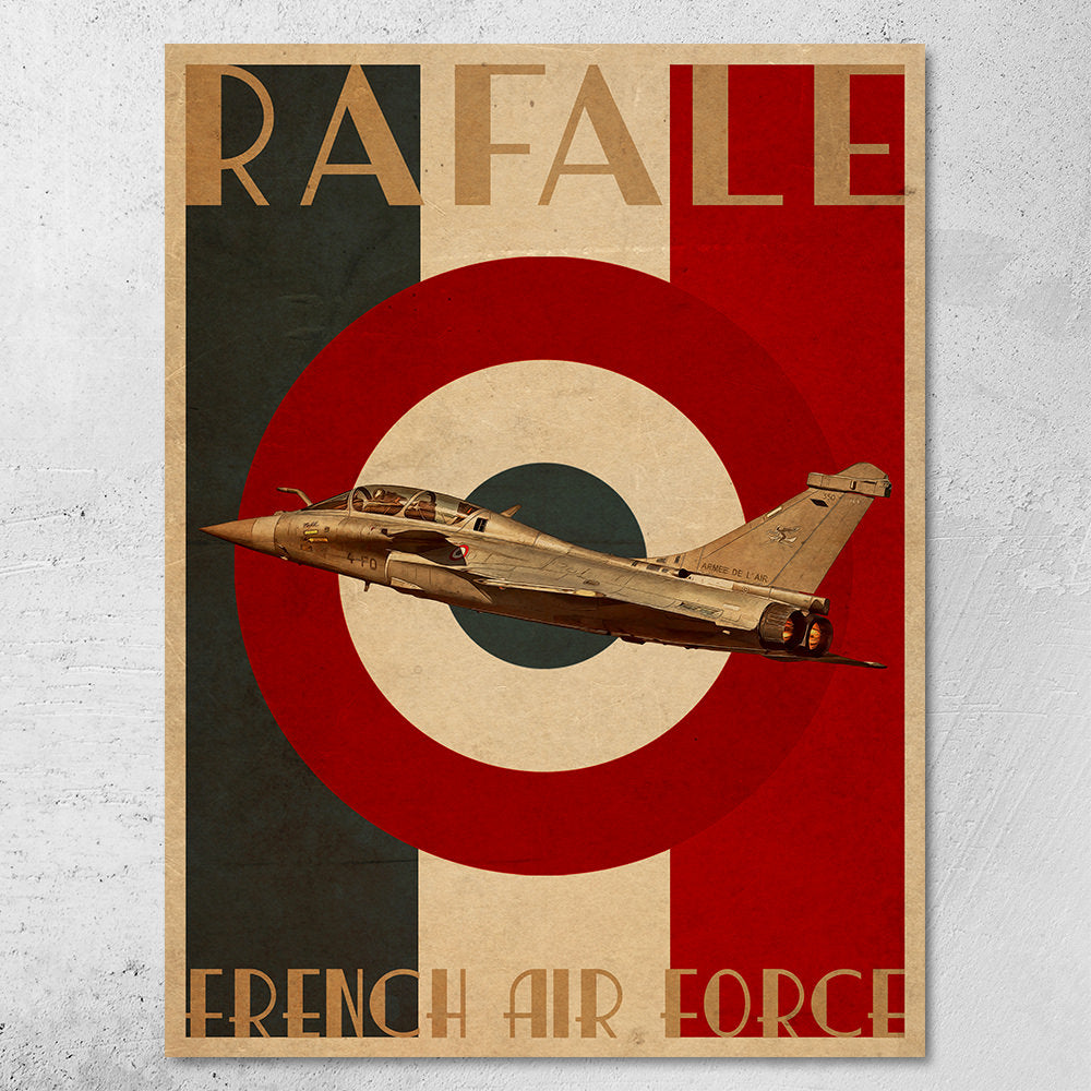 Rafale French Air Force Vintage Poster
