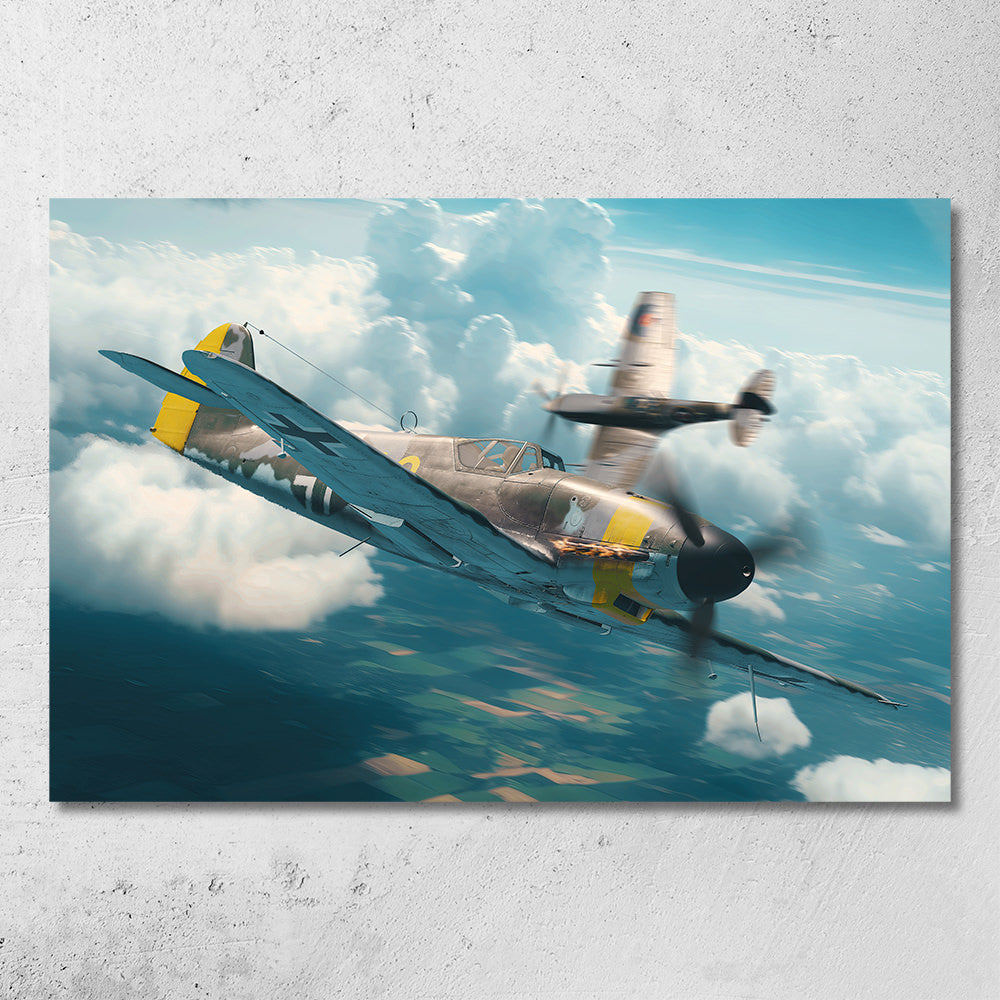 Messerschmitt Bf-109 K4 VS Spitfire Poster