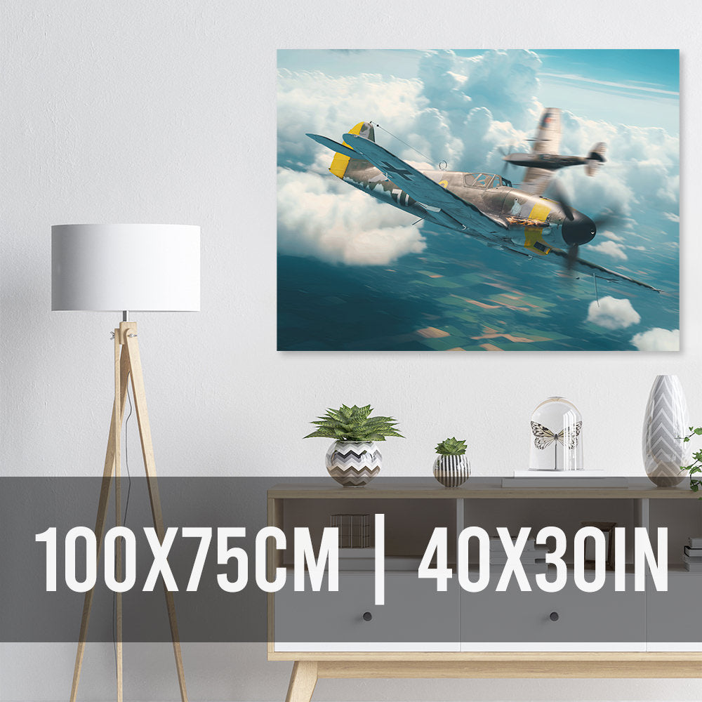 Alpha Check Designs Messerschmitt Bf-109 K4 VS Spitfire Poster – Alpha Check Designs